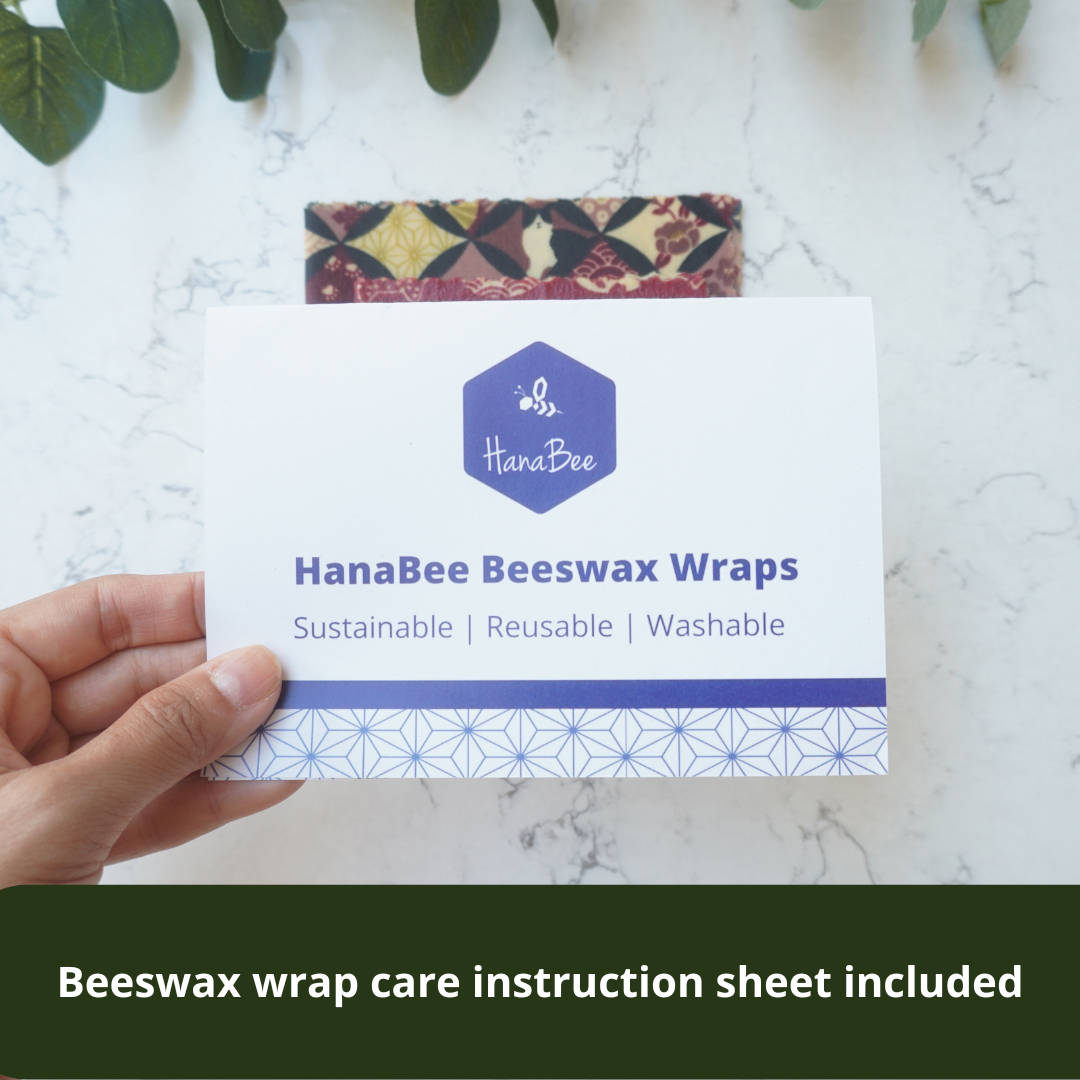 Shiba Navy & sushi, Set of 4 Beeswax Food Wraps
