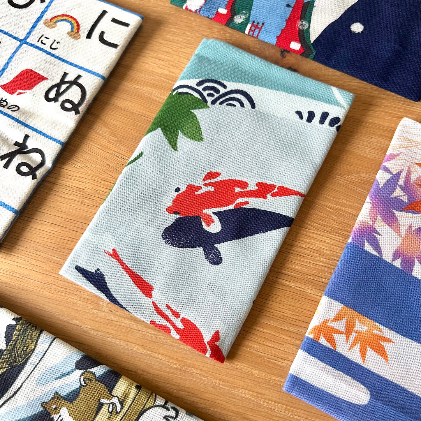 Tenugui Art, Koi fish, 34cm x 90cm (13.4” x 35.4”)