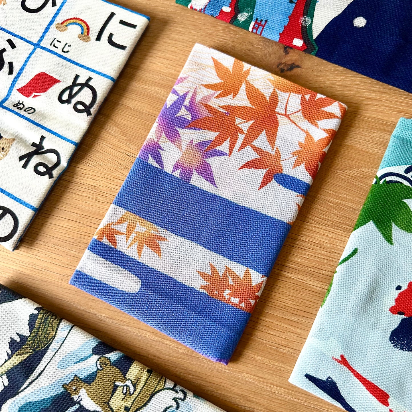 Tenugui Art, Autumn, Koi fish, 34cm x 90cm (13.4” x 35.4”)