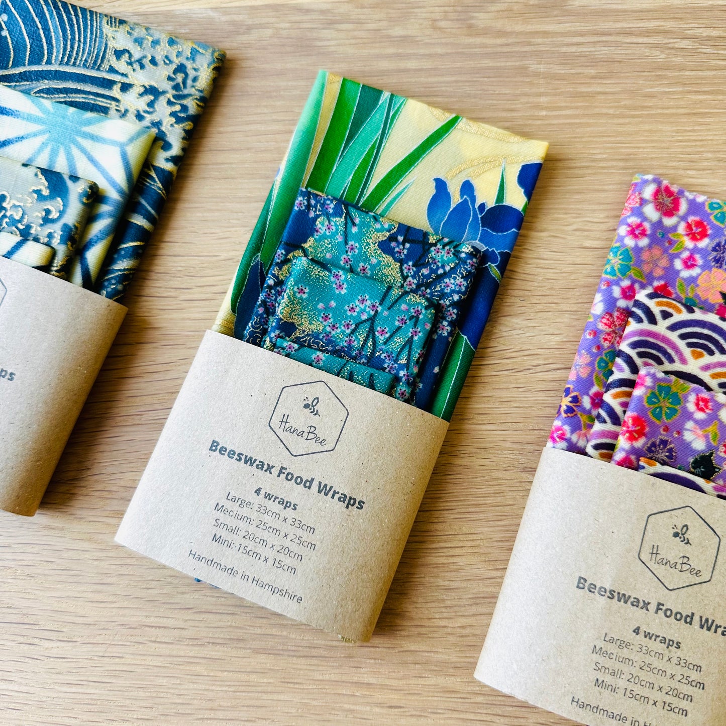 Iris, Gold, Set of 4 Beeswax Food Wraps