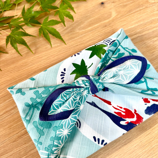 Green Koi, Furoshiki Gift Wrapping, 50 x 50cm