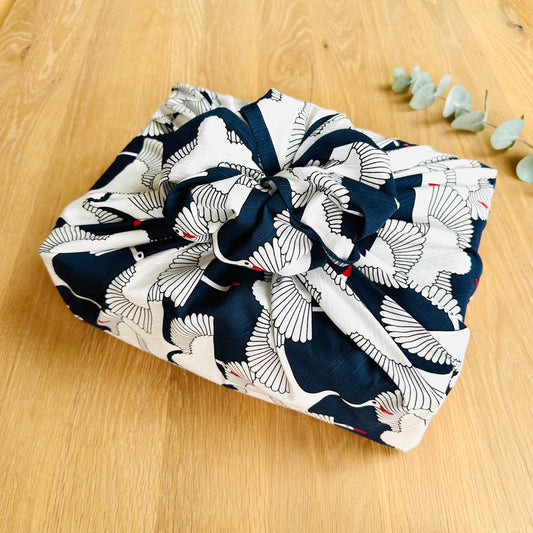 Large Furoshiki, Navy Crane, Furoshiki Bag, 90 x 90cm