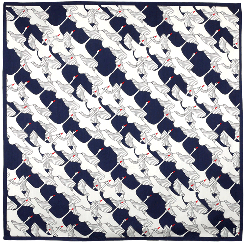 Large Furoshiki, Navy Crane, Furoshiki Bag, 90 x 90cm