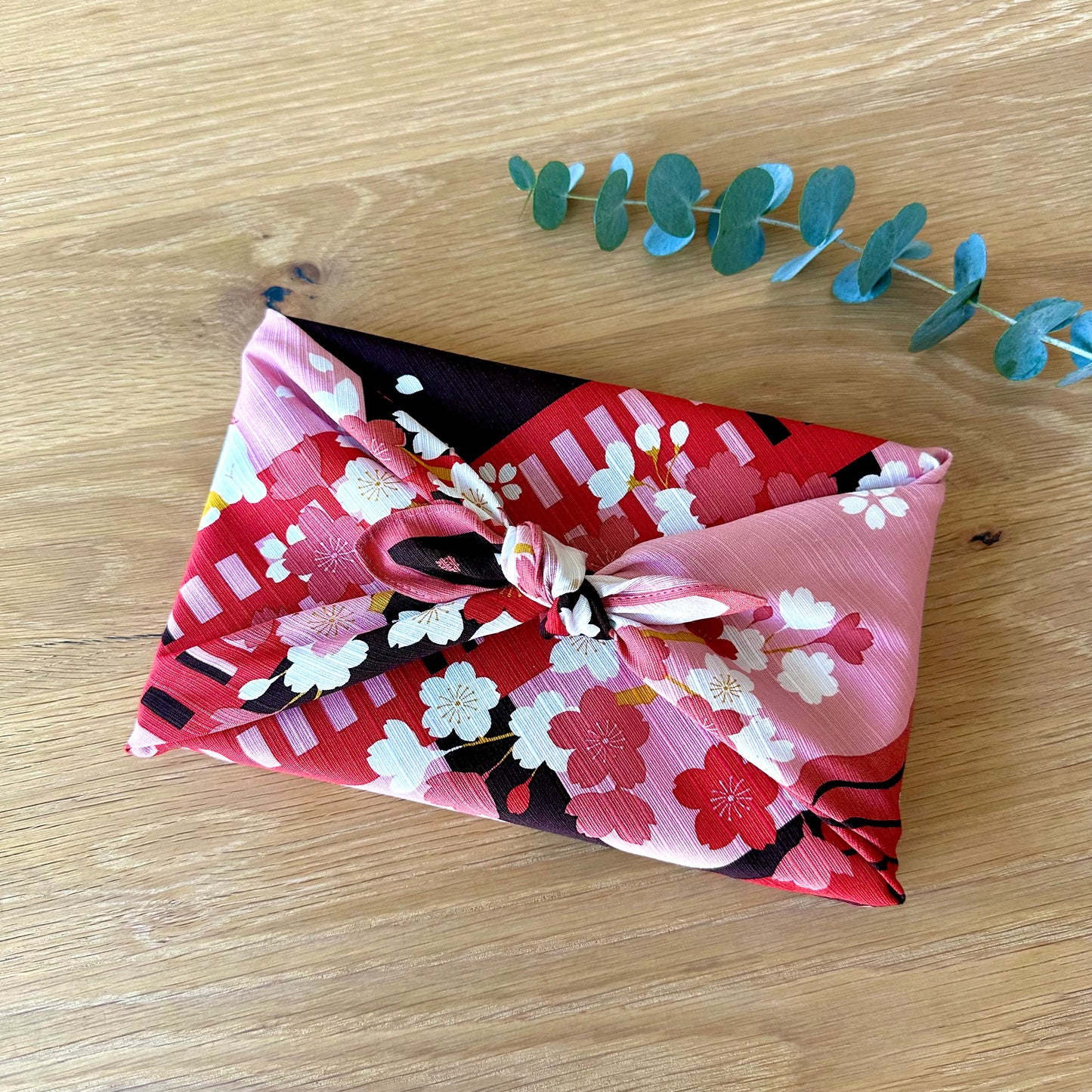 Spring Cat with Cherry Blossoms, Furoshiki Gift Wrapping, 50 x 50 cm