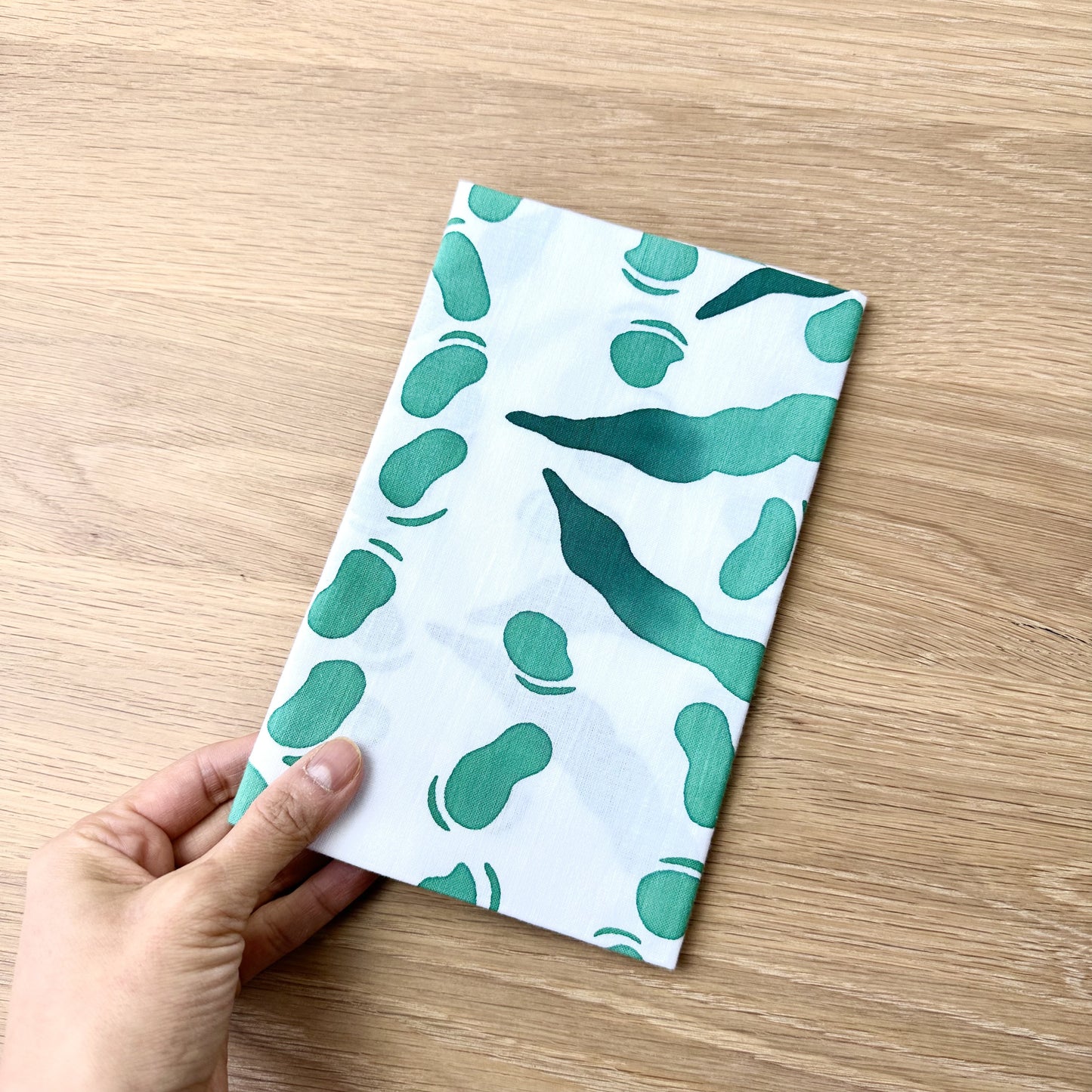 Tenugui Art, Green Beans, 37cm x 98cm (14.6” x 38.6”)