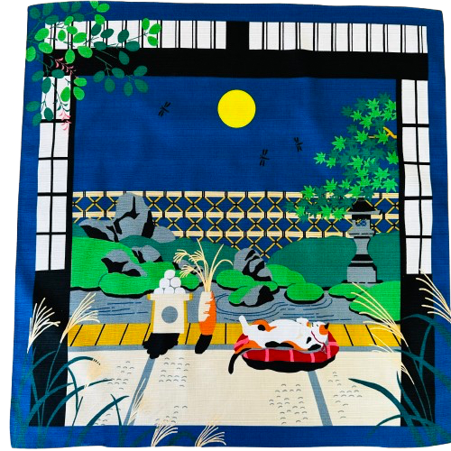 Moon Cat Furoshiki Gift Wrapping,  50 x 50 cm