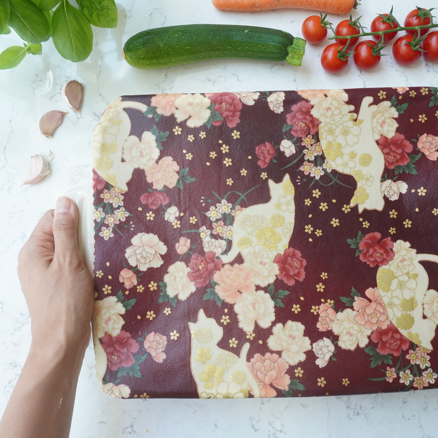Red Cat, Set of 4 Beeswax Food Wraps
