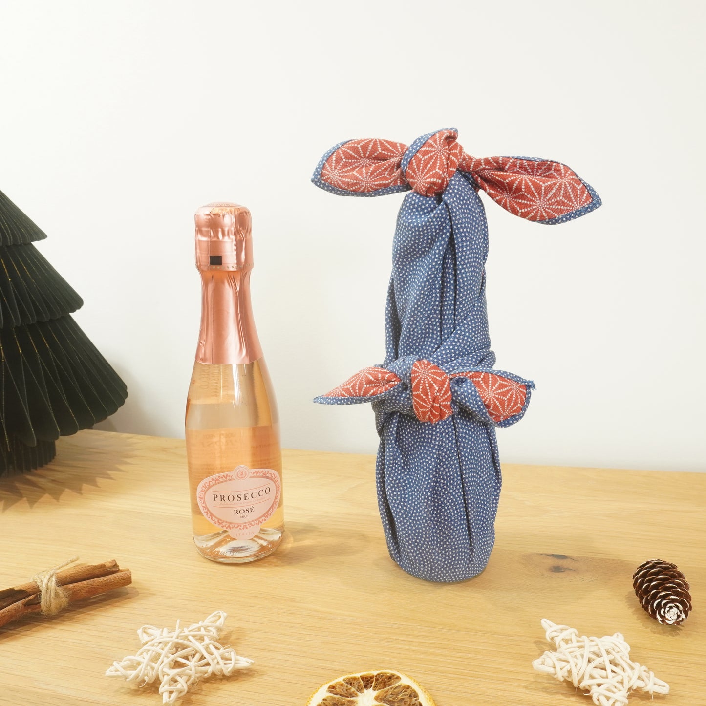 Blue & Red Reversible, Furoshiki Gift Wrapping, 48 x 48 cm