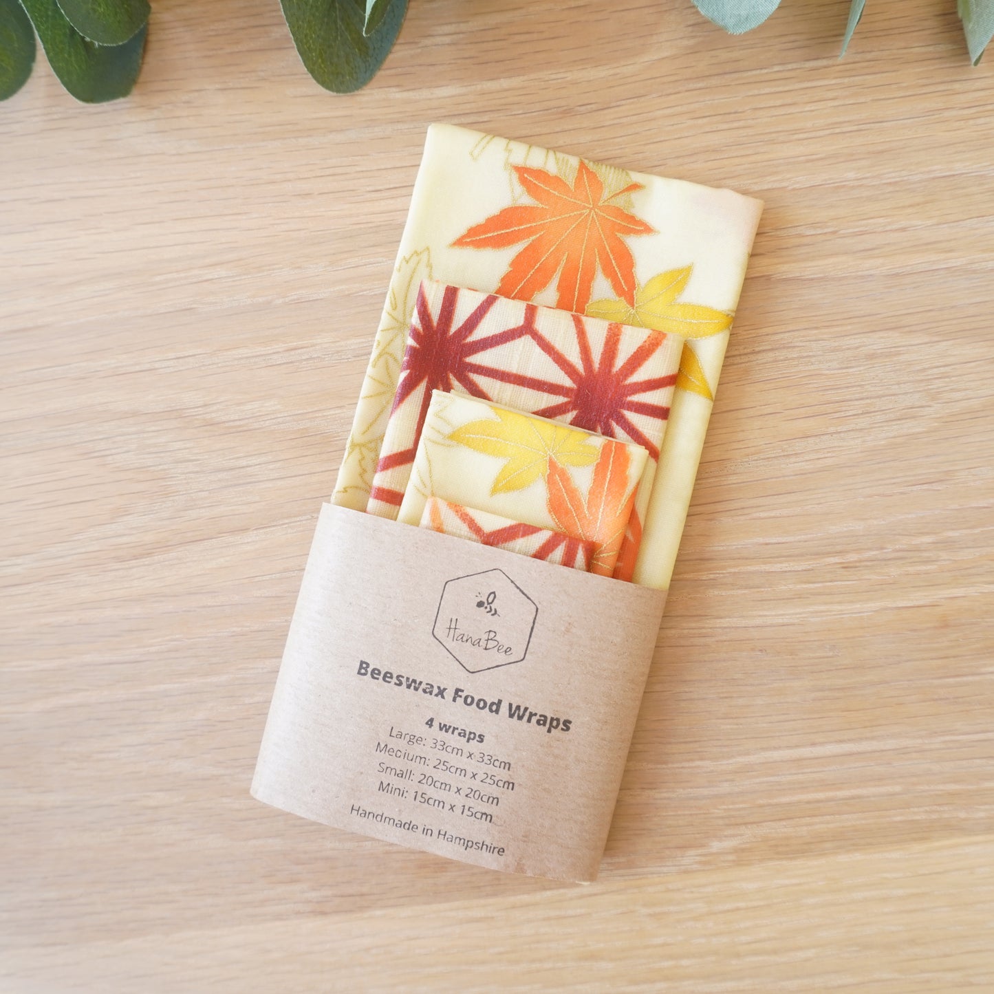 HanaBee beeswax reusable food wraps set