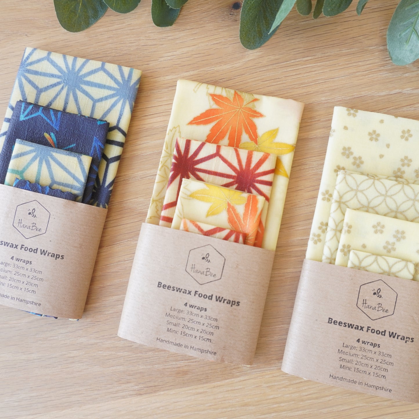 HanaBee Beeswax reusable food wraps sets