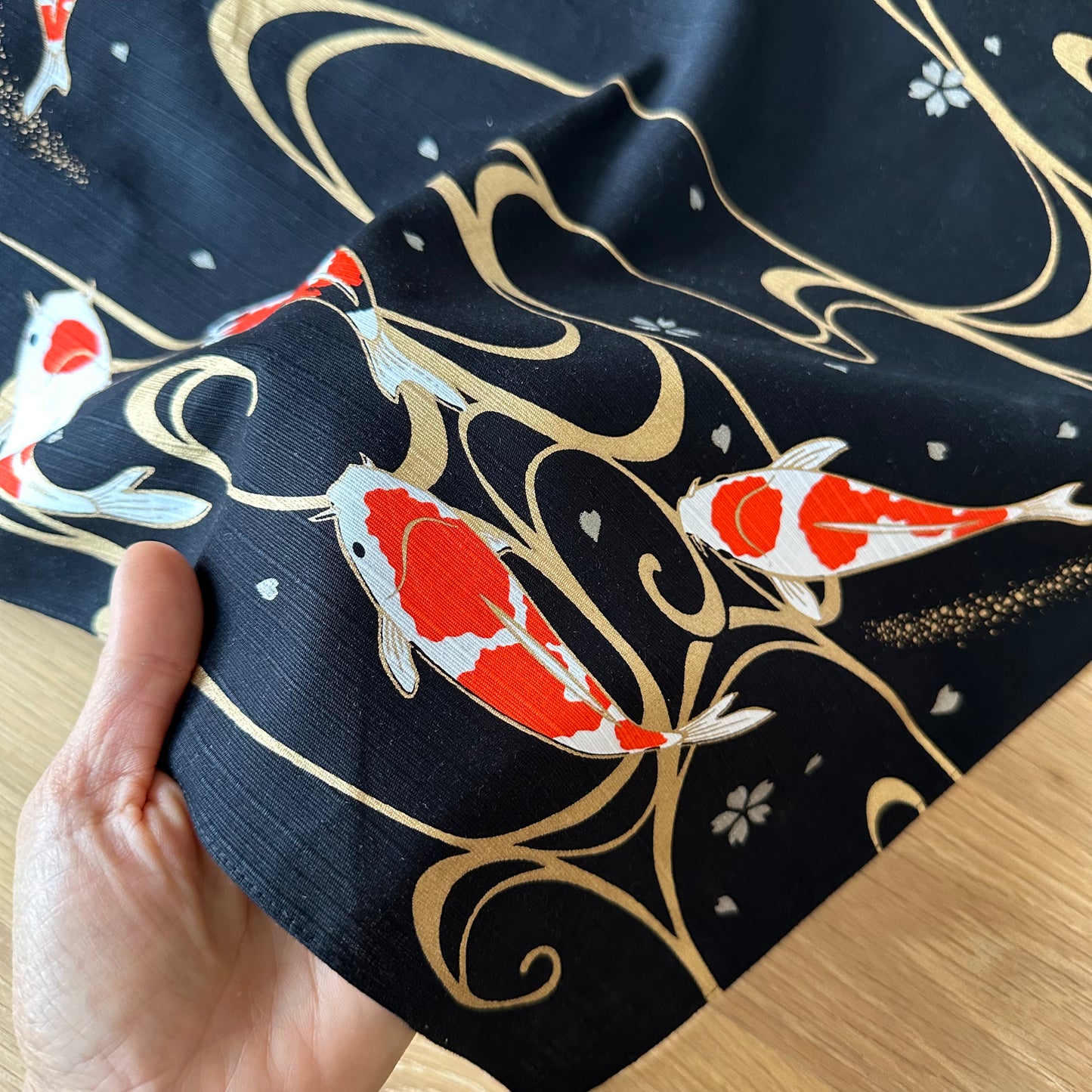 Koi with gold, Furoshiki Gift Wrapping, 50 x 50cm