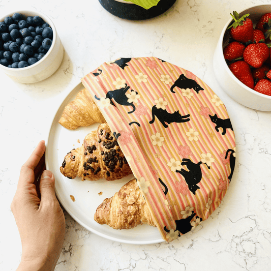 Cats with stripes, Set of 4 Beeswax Food Wraps