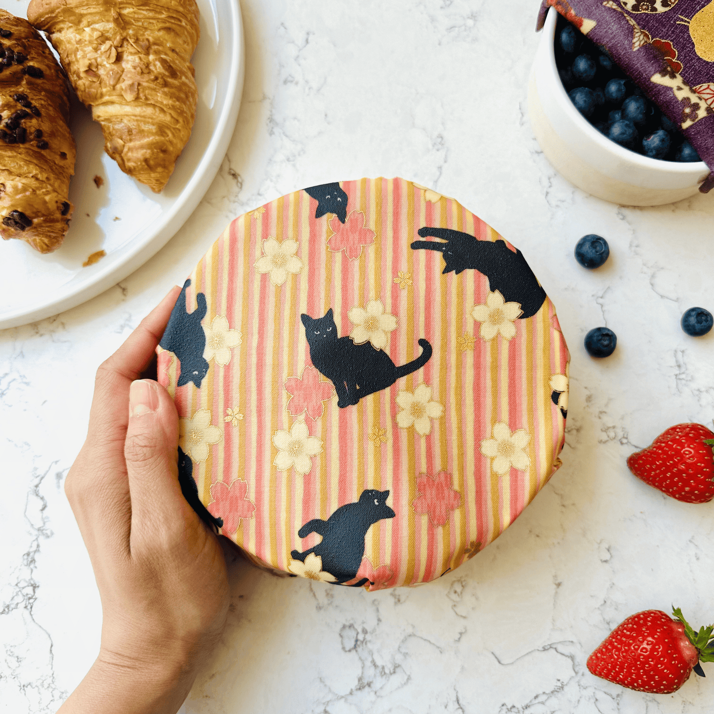 Cats with stripes, Set of 4 Beeswax Food Wraps