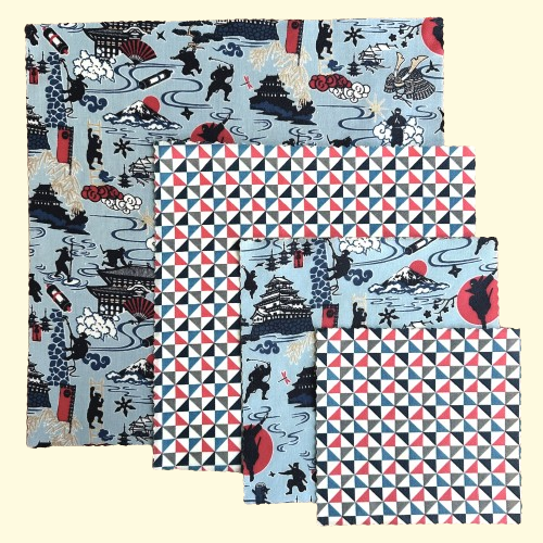 Ninjya, Set of 4 Beeswax Food Wraps