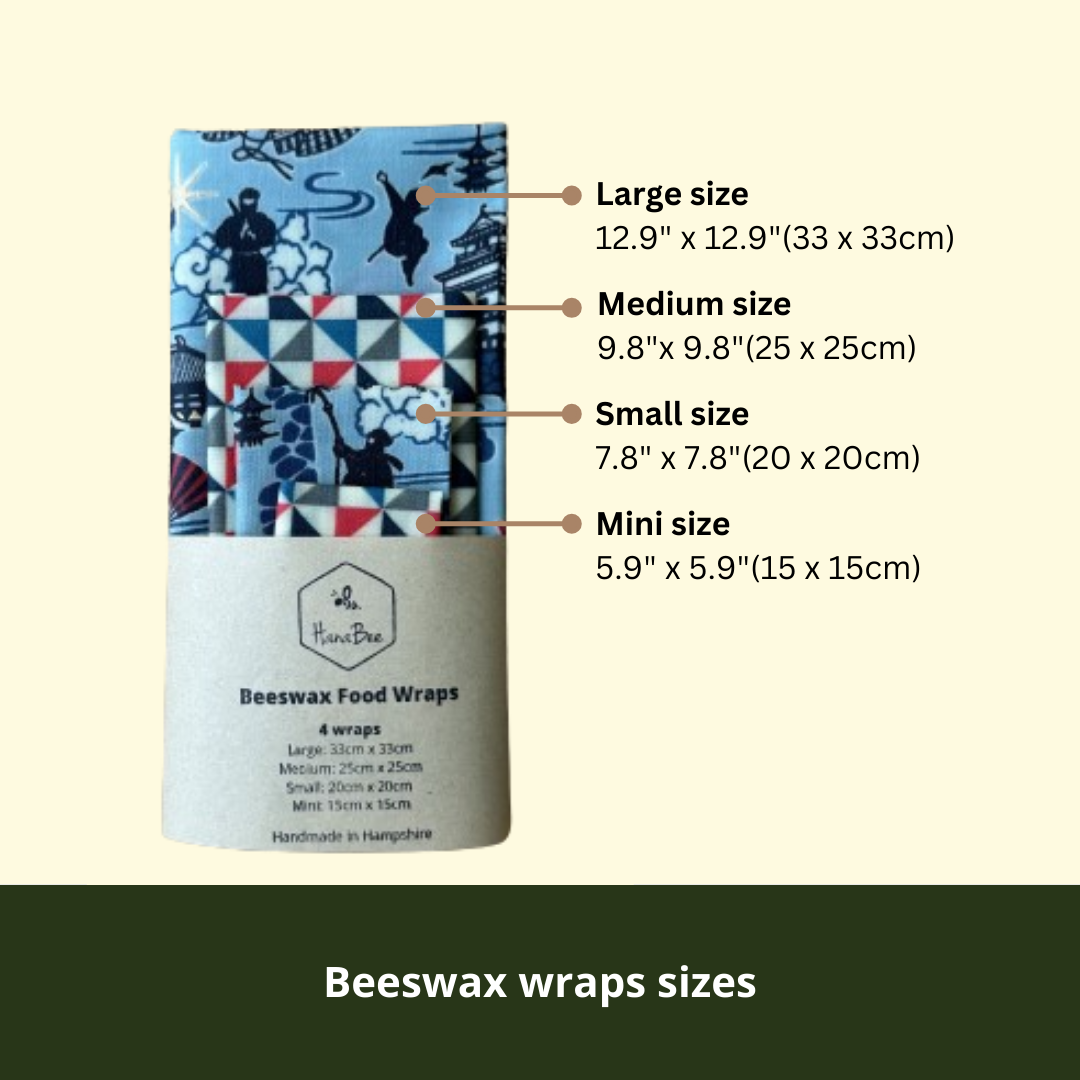 Ninjya, Set of 4 Beeswax Food Wraps