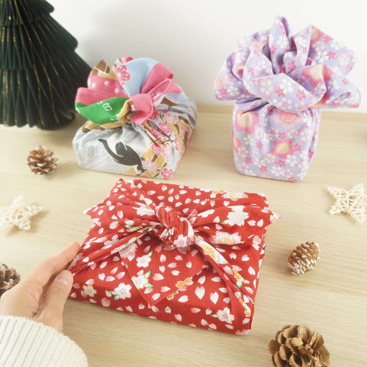 Sakura Red, Furoshiki Gift Wrap, 53 x 53cm