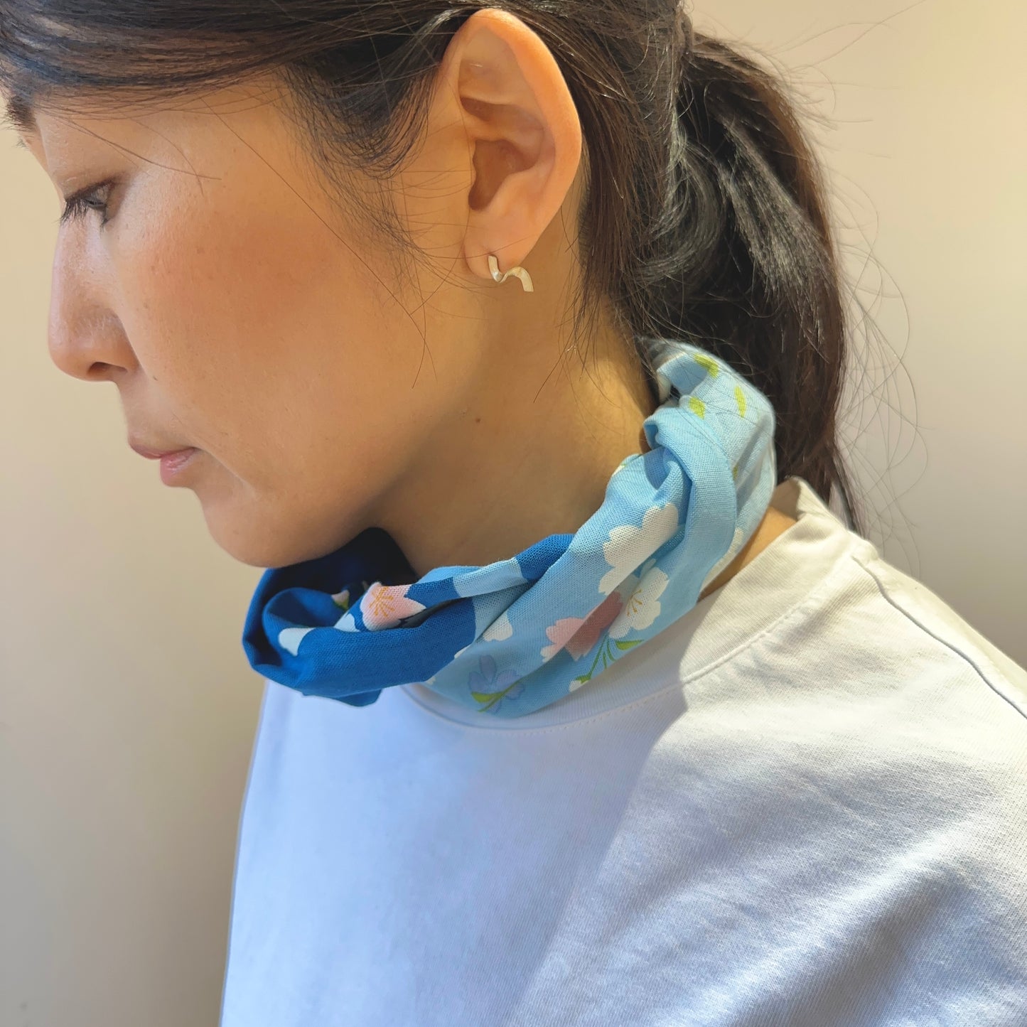 Tenugui Art, Cats and Cherry Blossoms, 34cm x 90cm (13.4” x 35.4”)