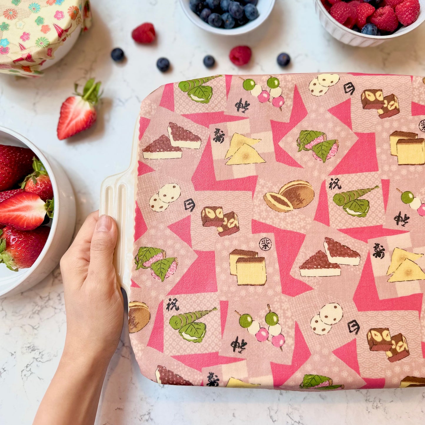 Japanese Sweets, Wagashi, Set of 4 Beeswax Food Wraps