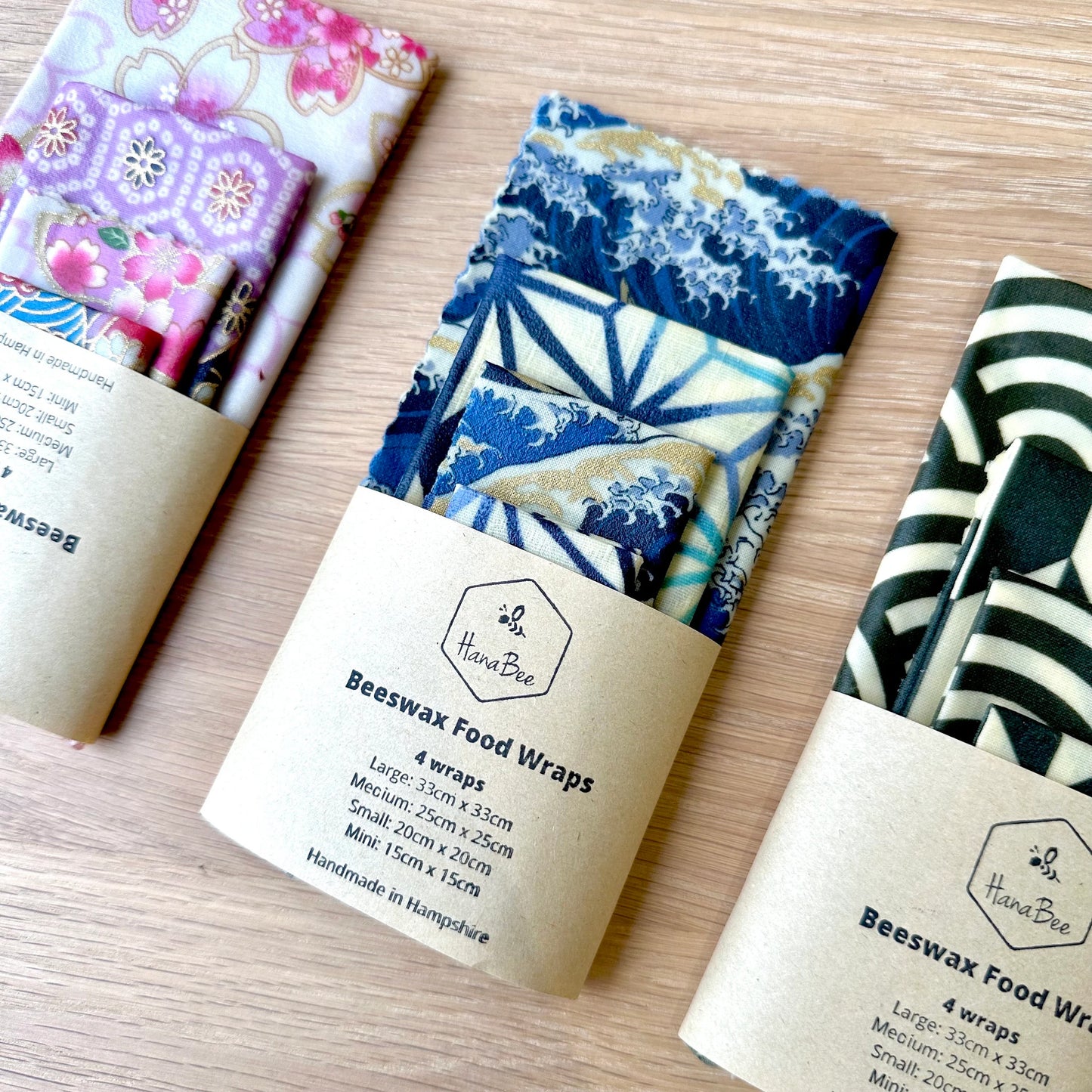 A Great Wave, Set of 4 Beeswax Food Wraps