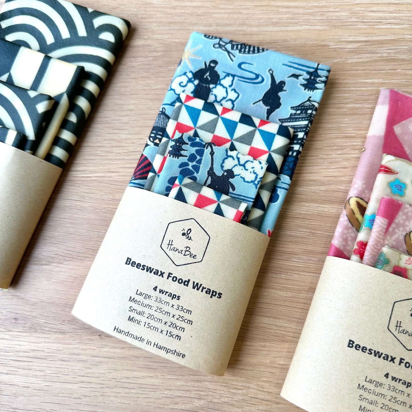 Ninjya, Set of 4 Beeswax Food Wraps