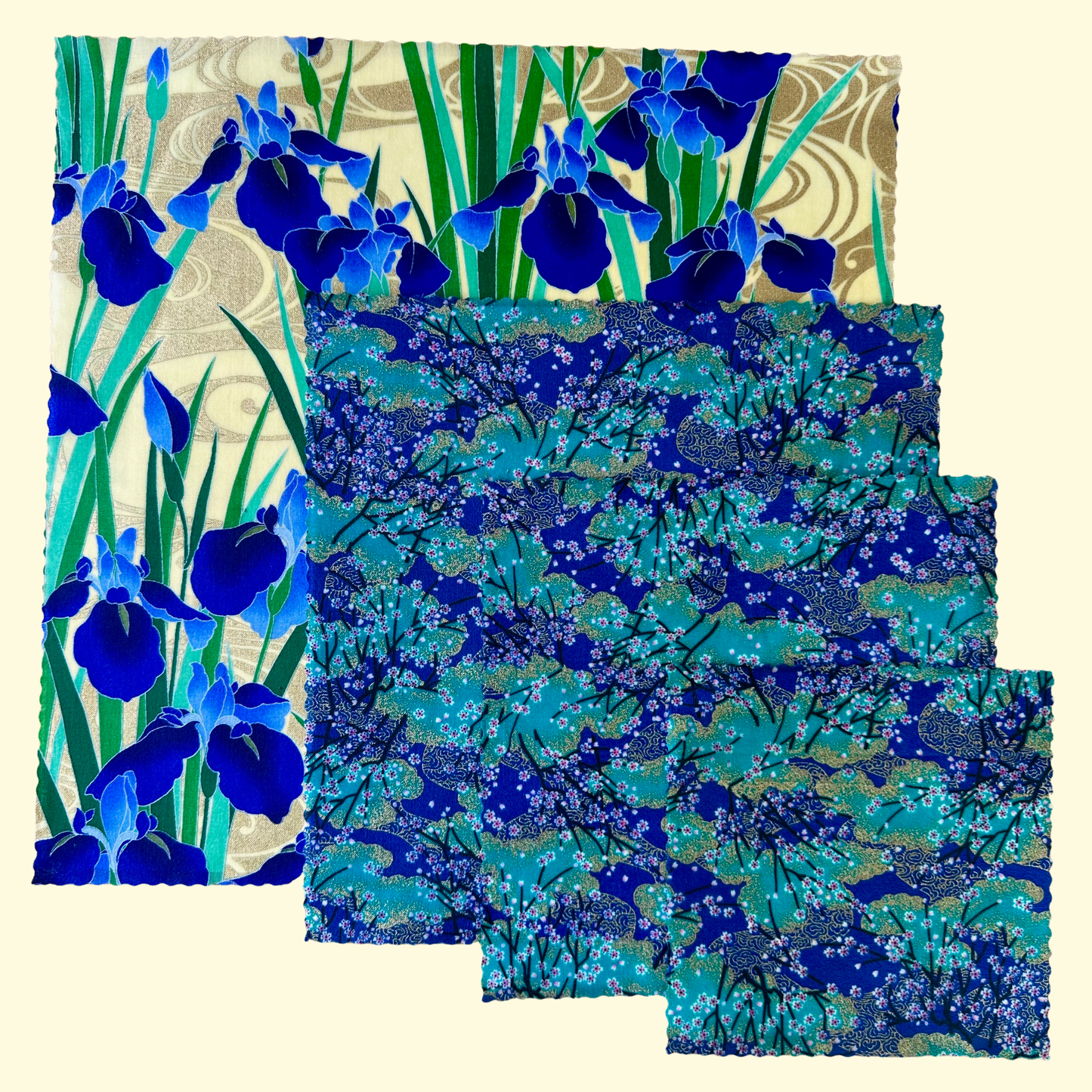 Iris, Gold, Set of 4 Beeswax Food Wraps