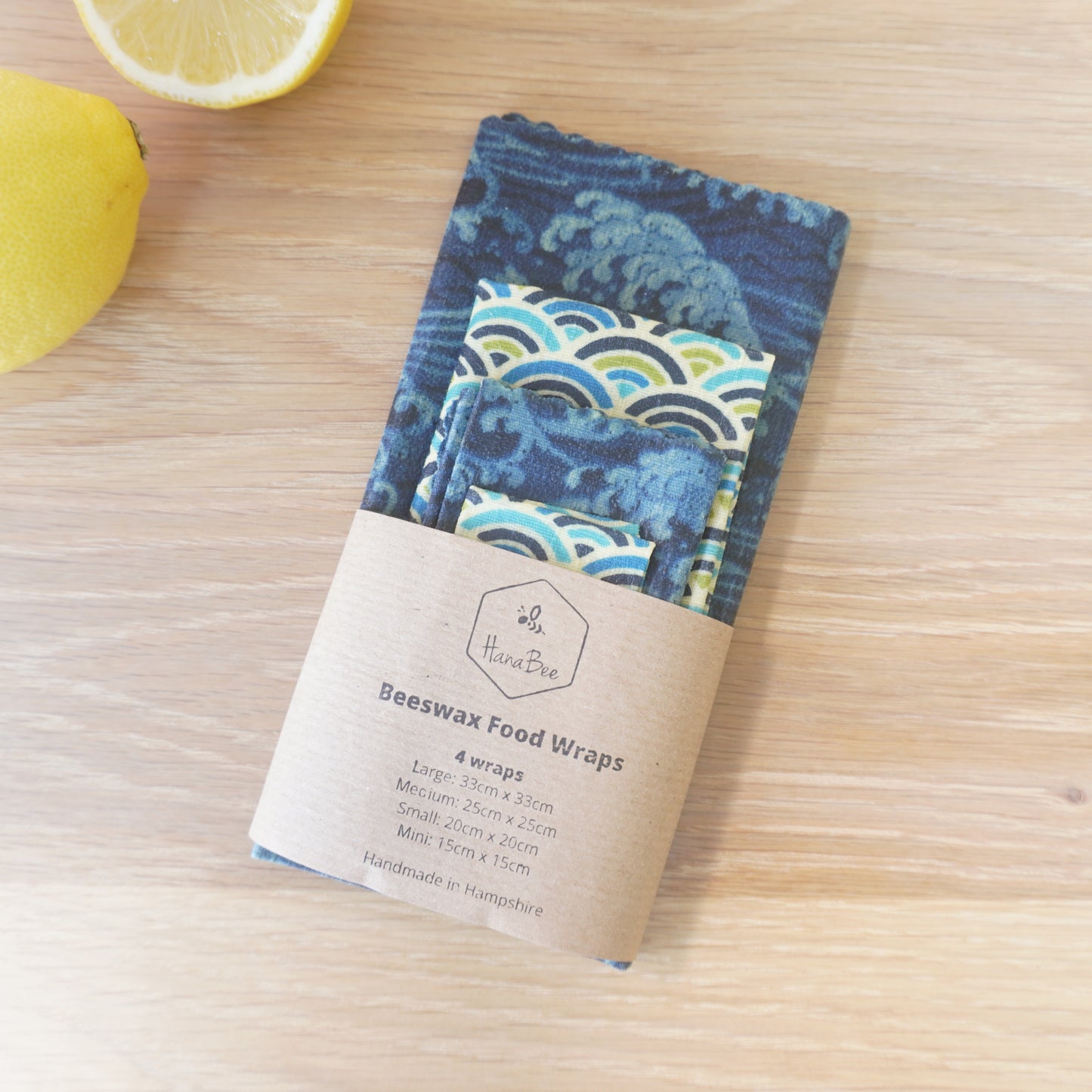 Nami, set of 4 beeswax wraps