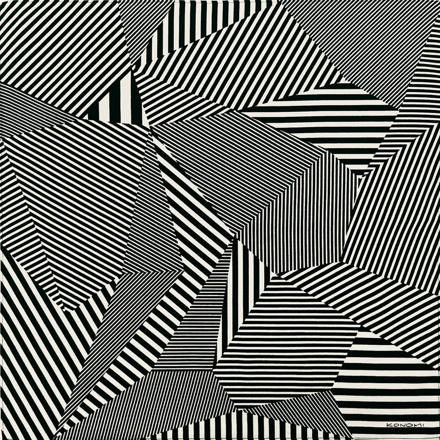 Large Furoshiki, Black and White Stripe, 97 x 97 cm