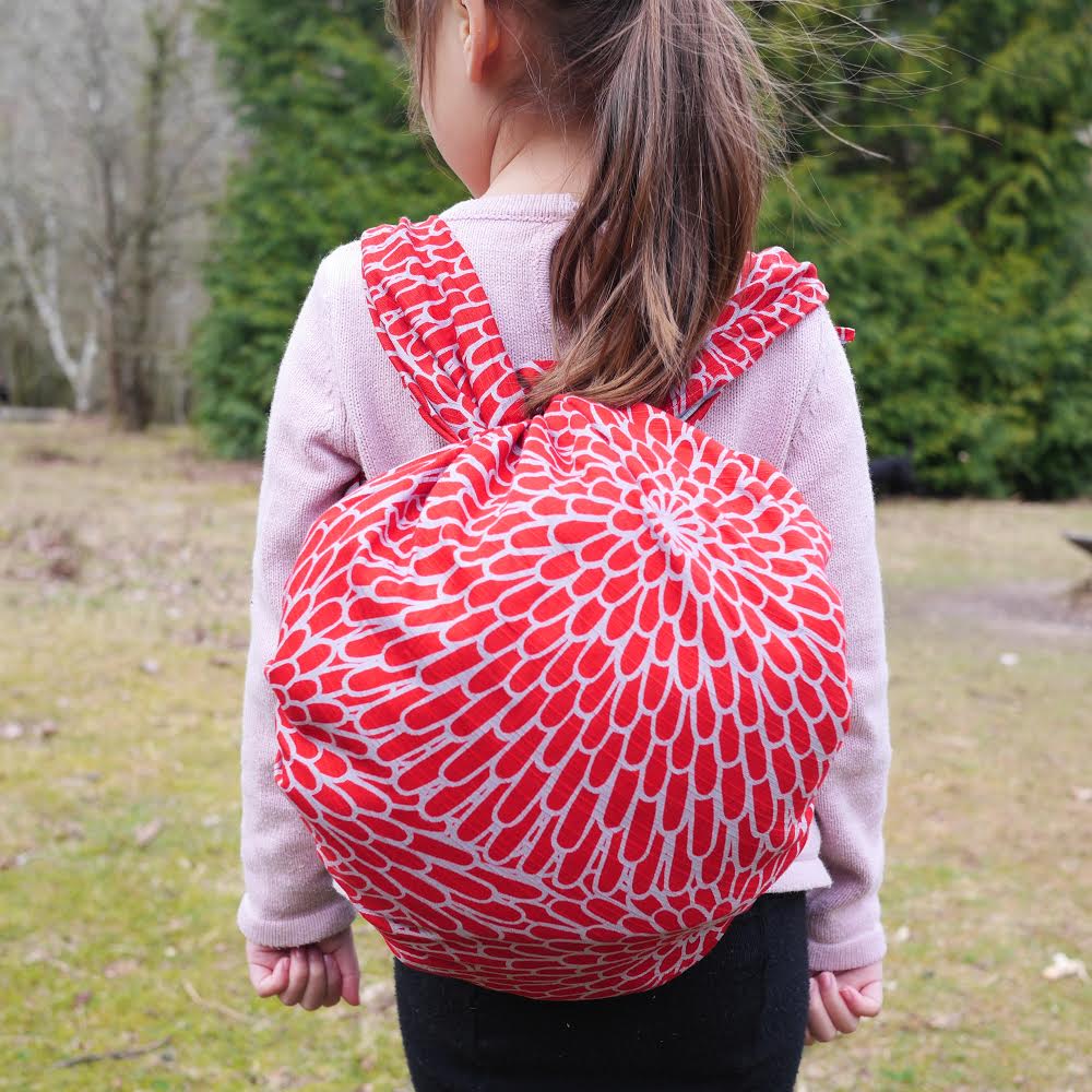 Large Furoshiki, Chrysanthemum Reversible by Isa Monyo, 104 x 104 cm