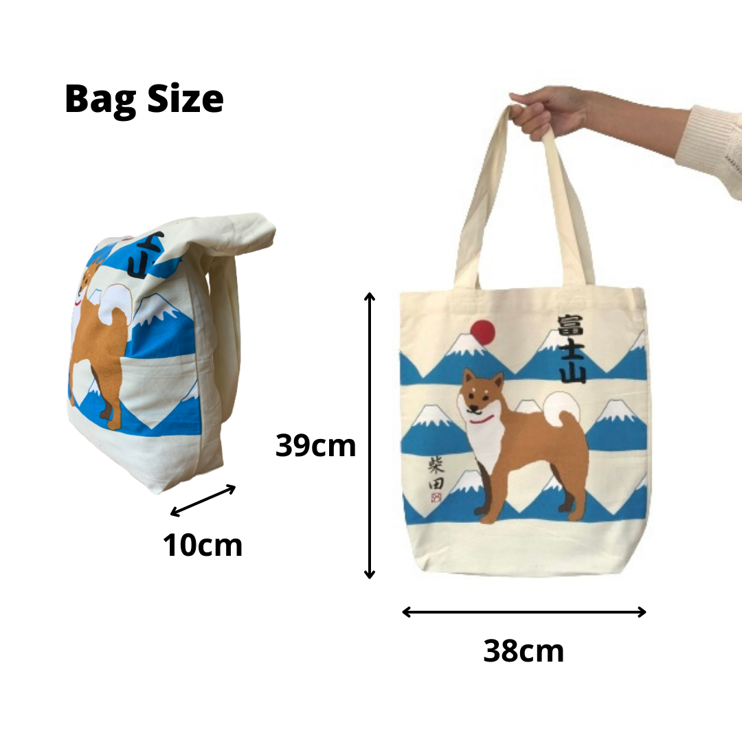 Shiba Inu with Mt Fuji, Canvas Tote Bag