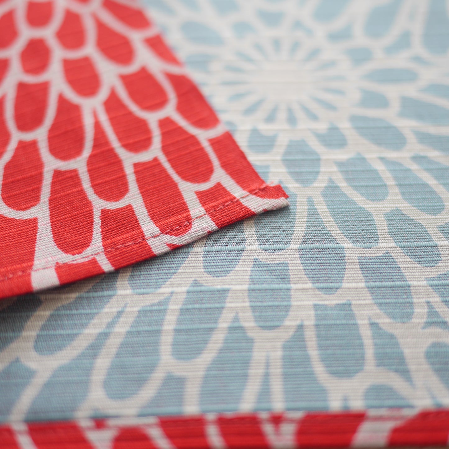 Large Furoshiki, Chrysanthemum Reversible by Isa Monyo, 104 x 104 cm