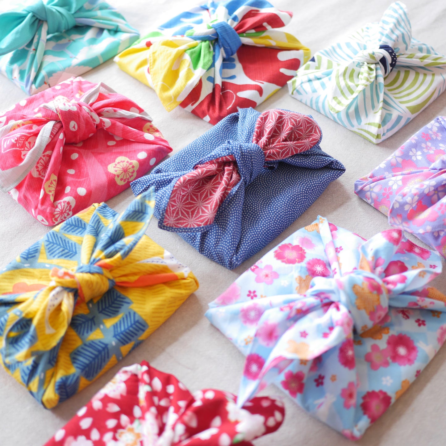 Blue & Red Reversible, Furoshiki Gift Wrapping, 48 x 48 cm