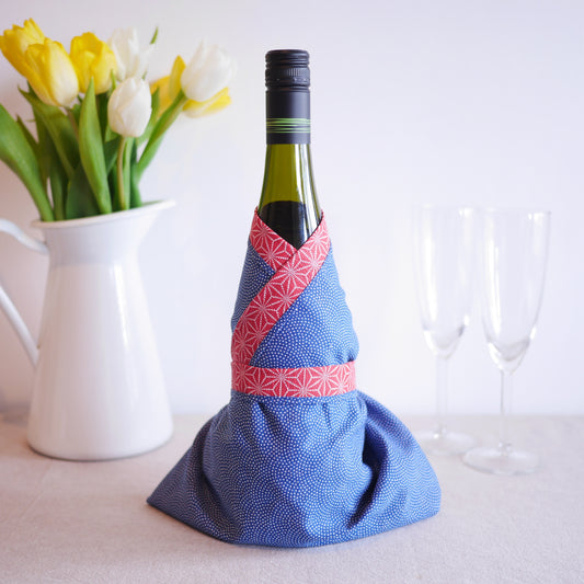 Blue & Red Reversible, Furoshiki Gift Wrapping, 48 x 48 cm