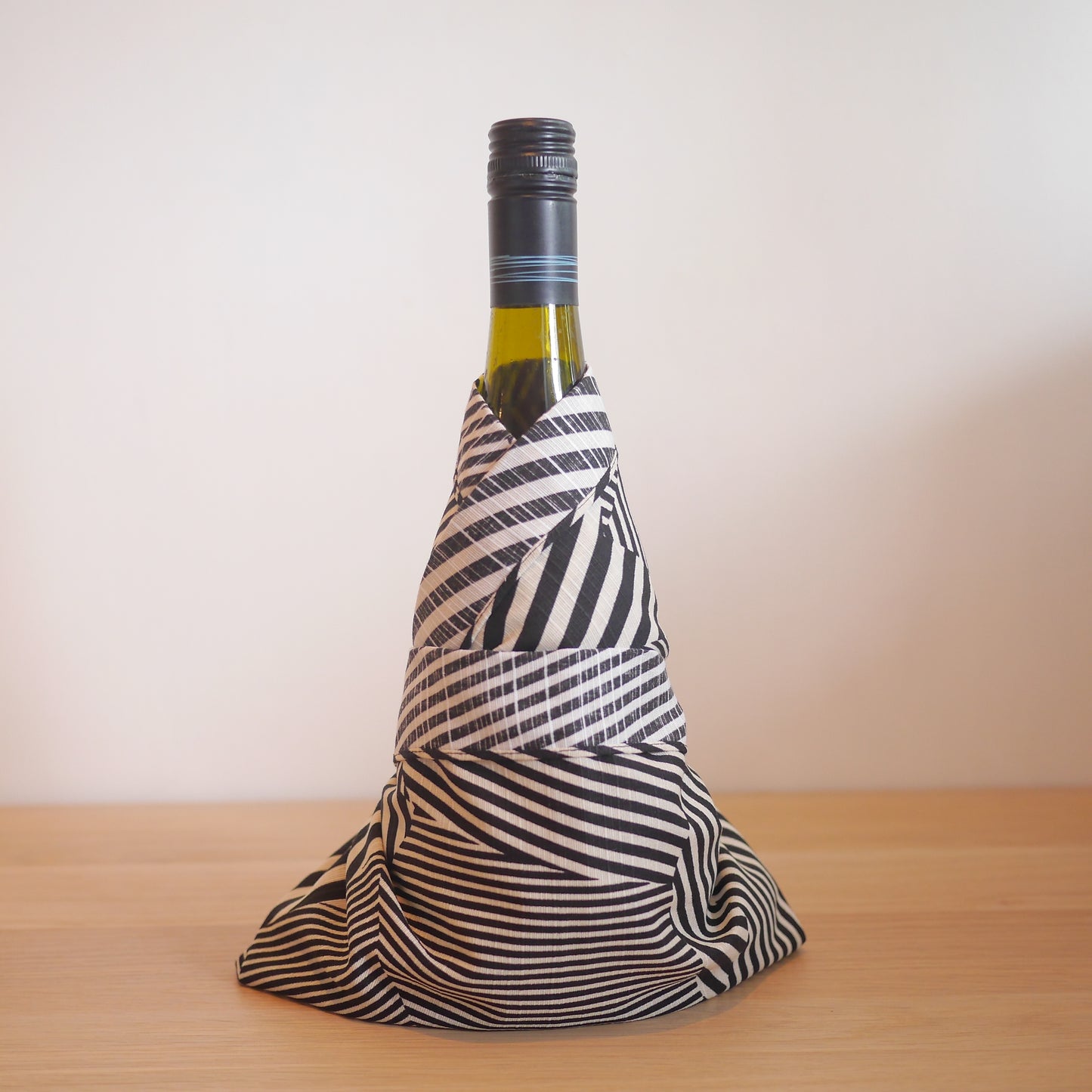 Black & White Stripe Furoshiki, Konomi, 50 x 50cm