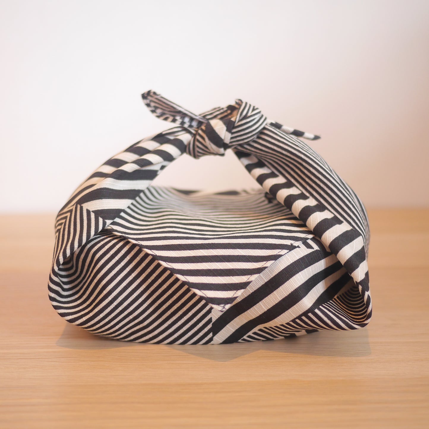 Black & White Stripe Furoshiki, Konomi, 50 x 50cm