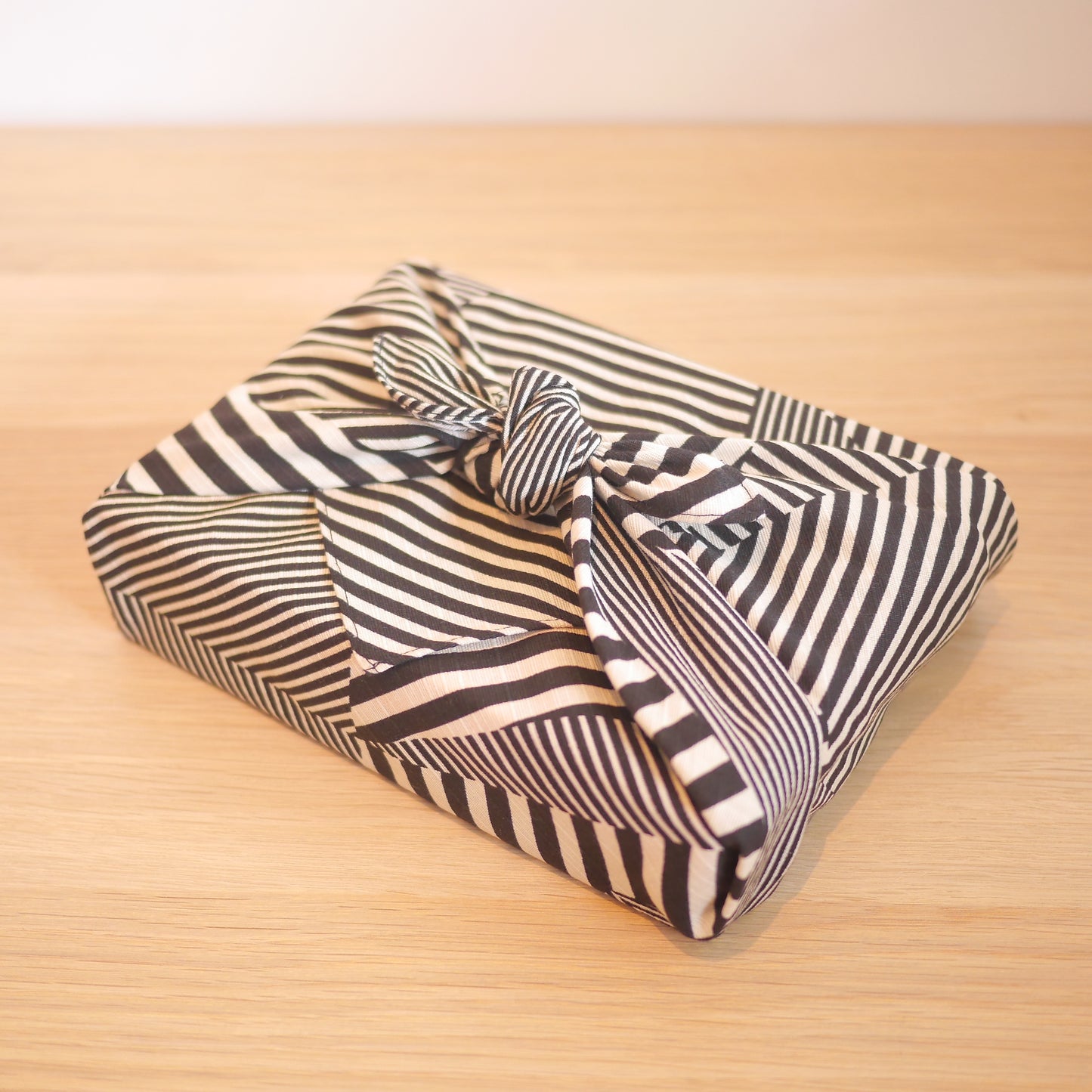 Black & White Stripe Furoshiki, Konomi, 50 x 50cm