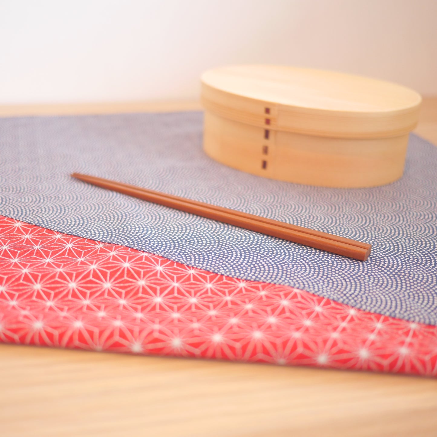 Blue & Red Reversible, Furoshiki Gift Wrapping, 48 x 48 cm