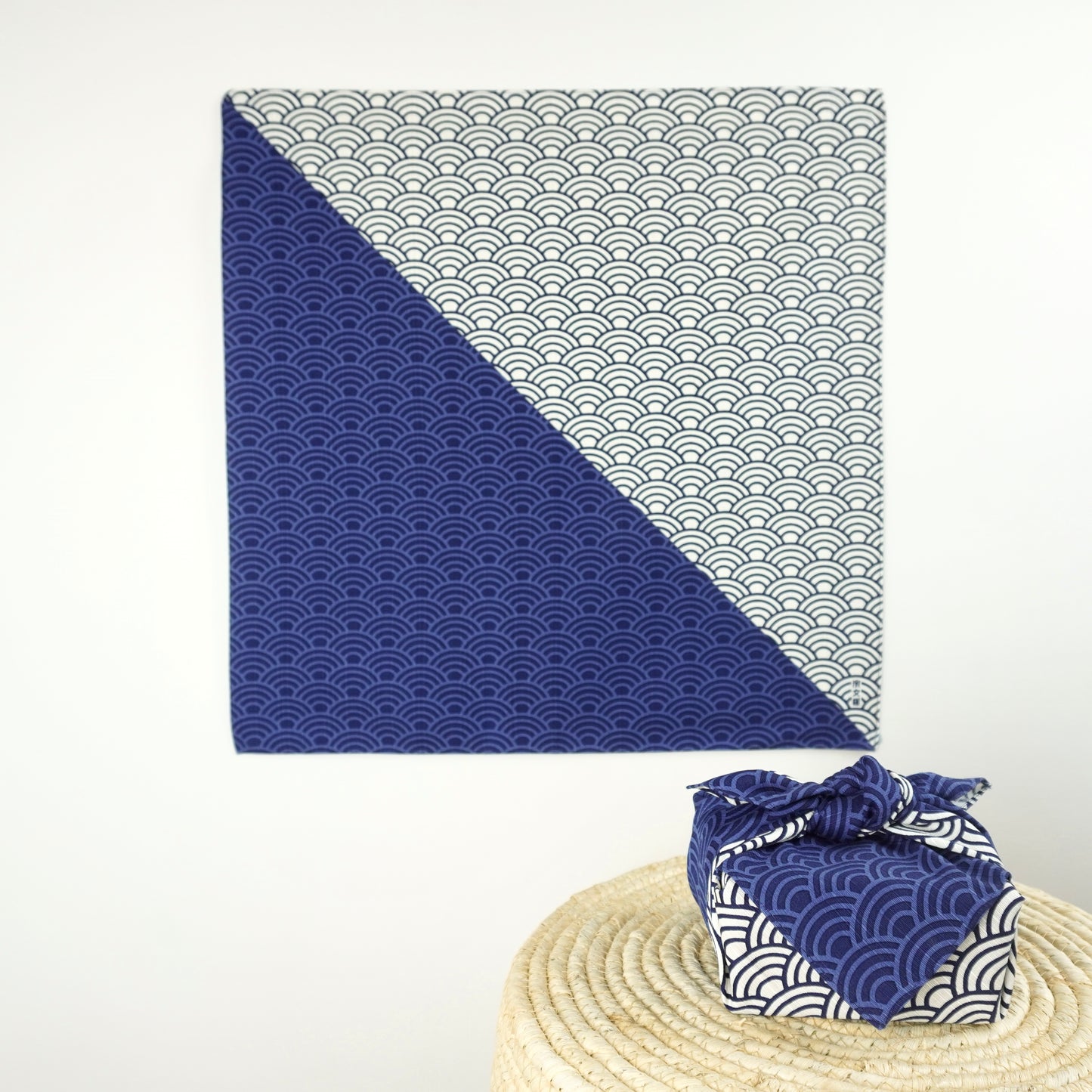 Navy & White Waves, Furoshiki Gift Wrapping, 50cm x 50cm