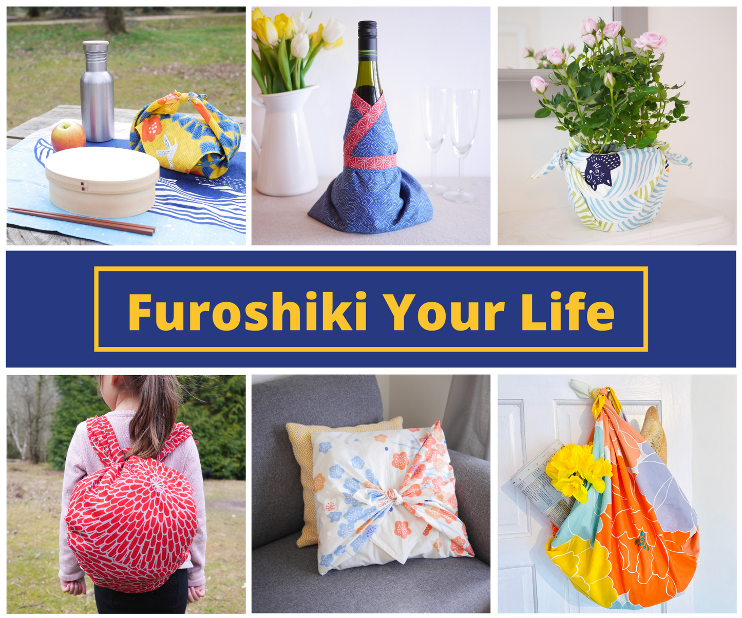 Blue & Red Reversible, Furoshiki Gift Wrapping, 48 x 48 cm