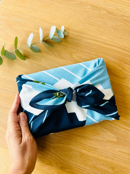 Eco‑Friendly Furoshiki Gift Wrap – Reusable 50 cm Cloth – Mt Fuji & Stripes Design