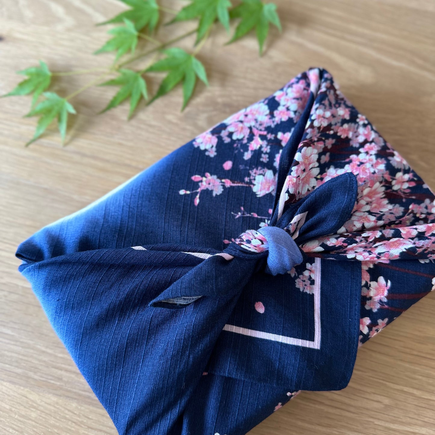 Moonlit Cherry blossom, Navy, Furoshiki Gift Wrapping, 50 x 50cm