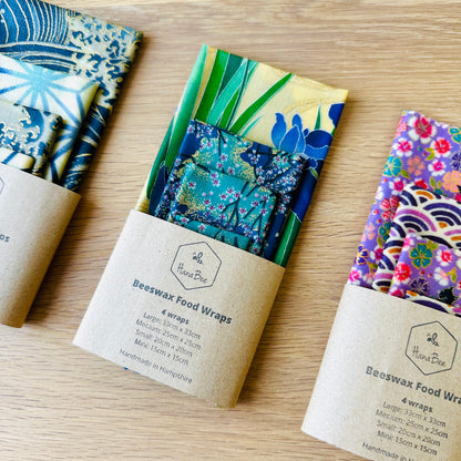 Iris, Gold, Set of 4 Beeswax Food Wraps