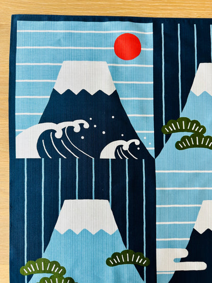 Eco‑Friendly Furoshiki Gift Wrap – Reusable 50 cm Cloth – Mt Fuji & Stripes Design
