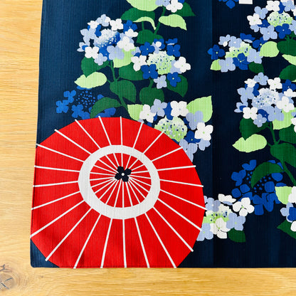 Eco‑Friendly Furoshiki Gift Wrap – Reusable 50 cm Cloth – Hydrangea, Shrine Gate & Wagasa Design