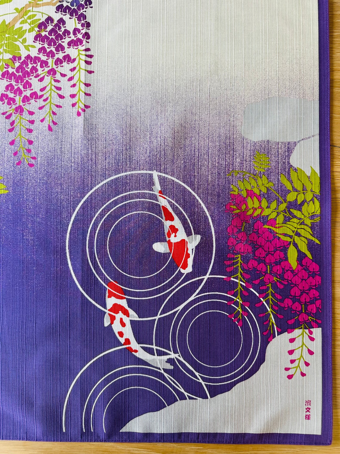Eco‑Friendly Furoshiki Gift Wrap – Reusable 50 cm Cloth – Koi Fish & Wisteria Design