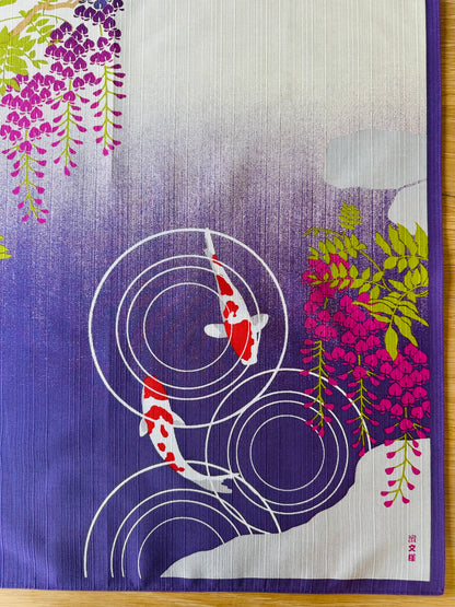 Eco‑Friendly Furoshiki Gift Wrap – Reusable 50 cm Cloth – Koi Fish & Wisteria Design