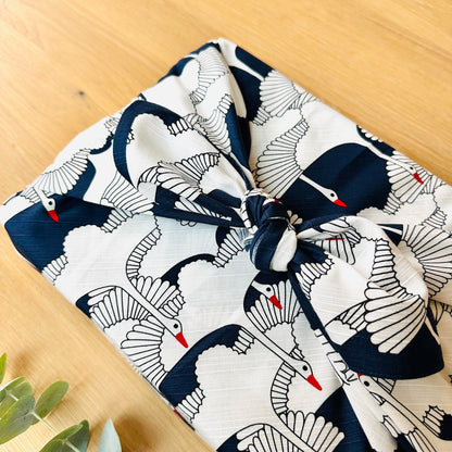 Large Furoshiki, Navy Crane, Furoshiki Bag, 90 x 90cm
