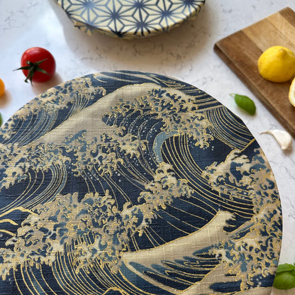 Wave with gold, Set of 4 Beeswax Food Wraps