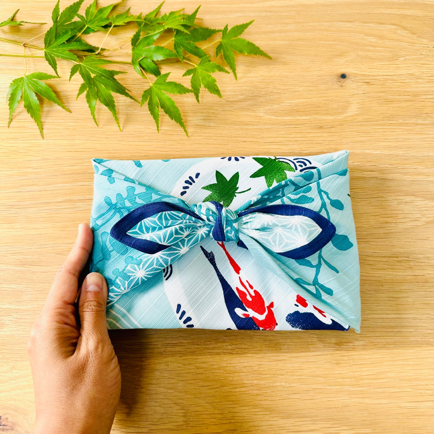 Green Koi, Furoshiki Gift Wrapping, 50 x 50cm