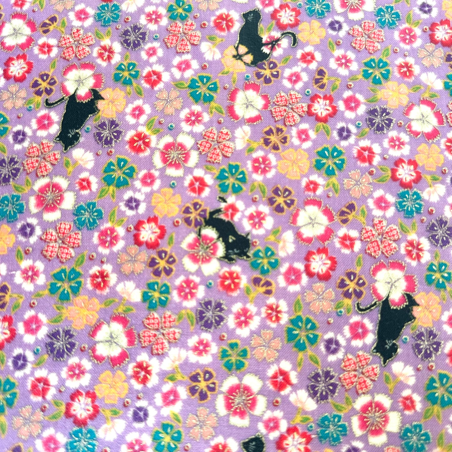 Black cats, Sakura, Purple, Set of 4 Beeswax Food Wraps