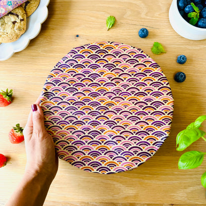 Black cats, Sakura, Purple, Set of 4 Beeswax Food Wraps